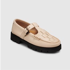 GH Bass Women’s Mary Jane Fisherman Super Lug Weejun Loafer NWOB 37 Off White